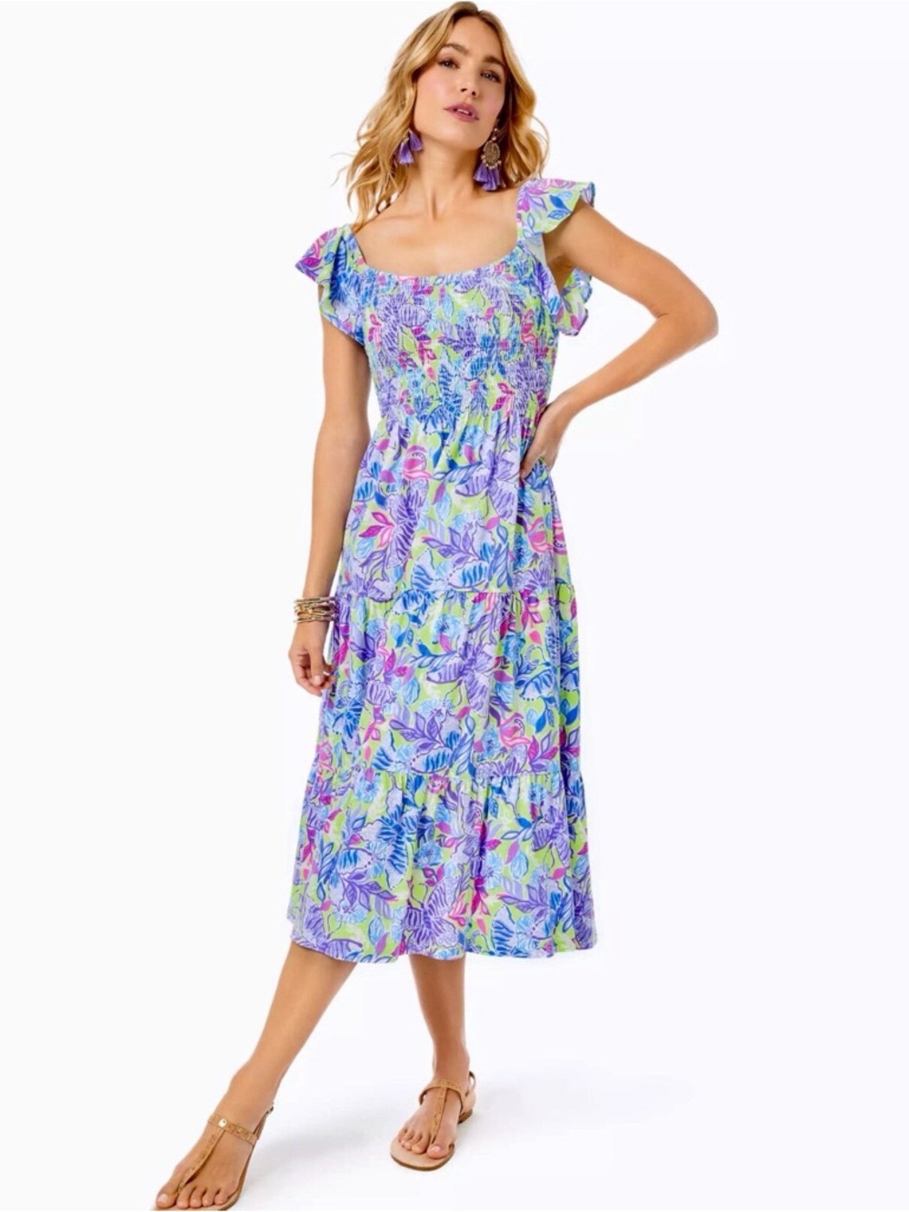 Lily Pulitzer Jilly smocked midi dress